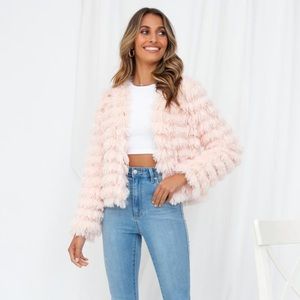 Hello Molly Pink Faux Fur Shake It Out Jacket